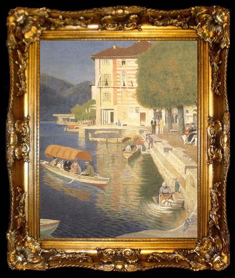framed  Joseph E.Southall The Quay,Orta, ta009-2